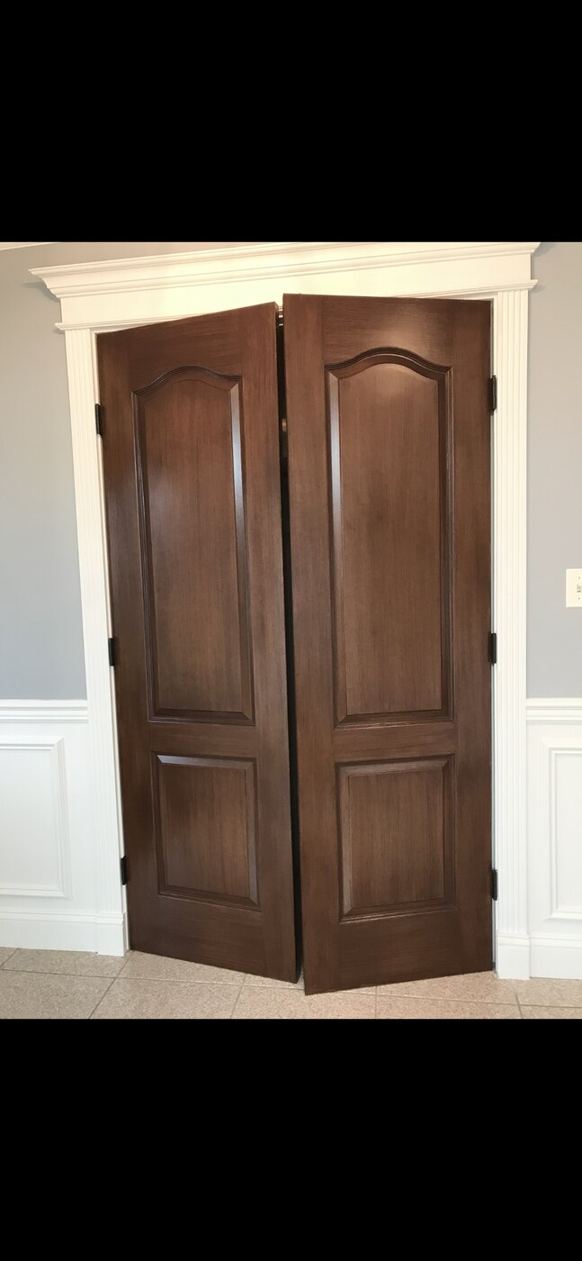 Arched-glass mahogany front door
